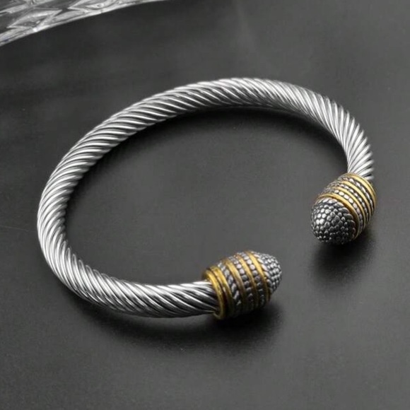 Anthropologie Jewelry - Elegant Stainless Steel Cuff Bangle Bracelet